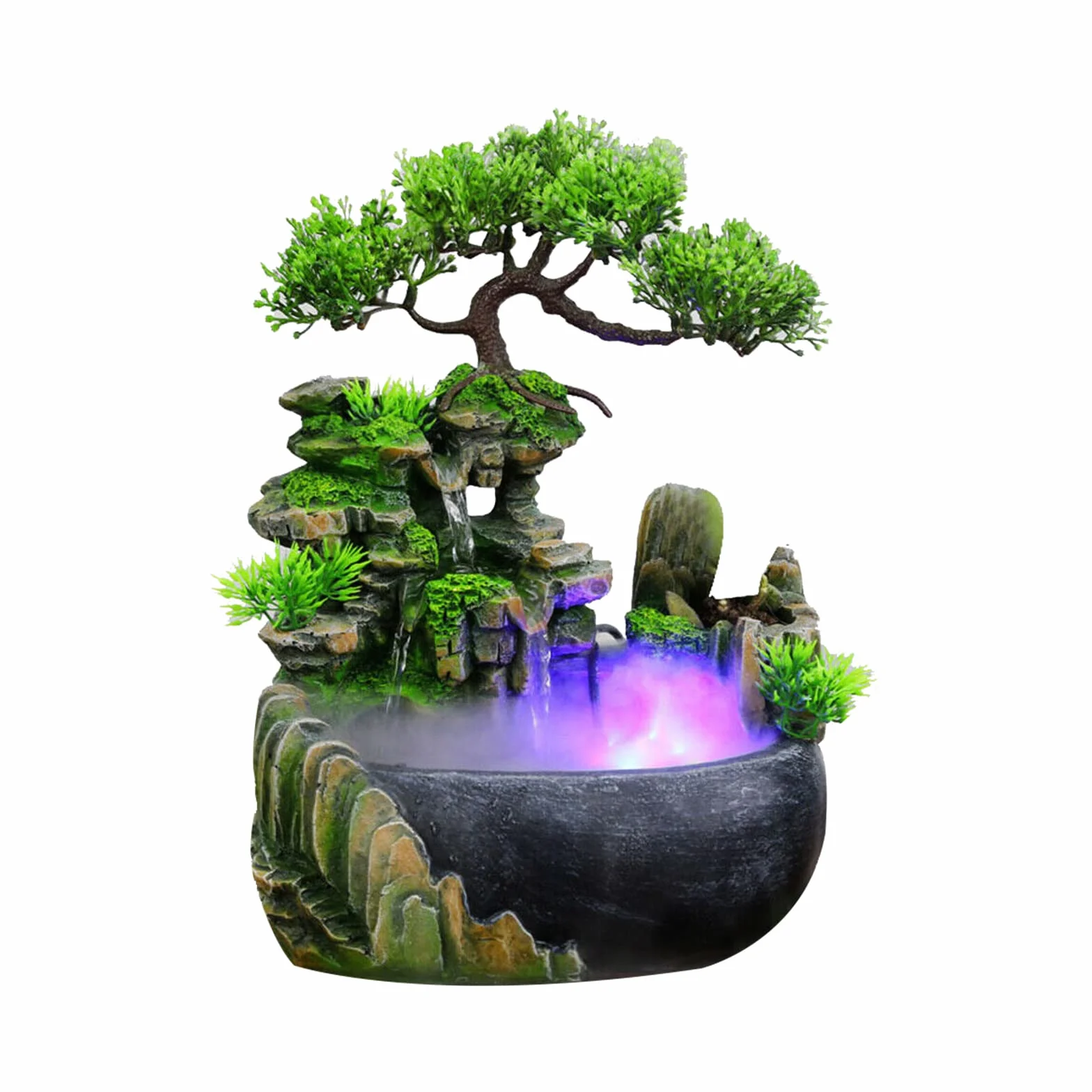 Fontaine de table LED avec éclairage intérieur cascade changement couleur salon