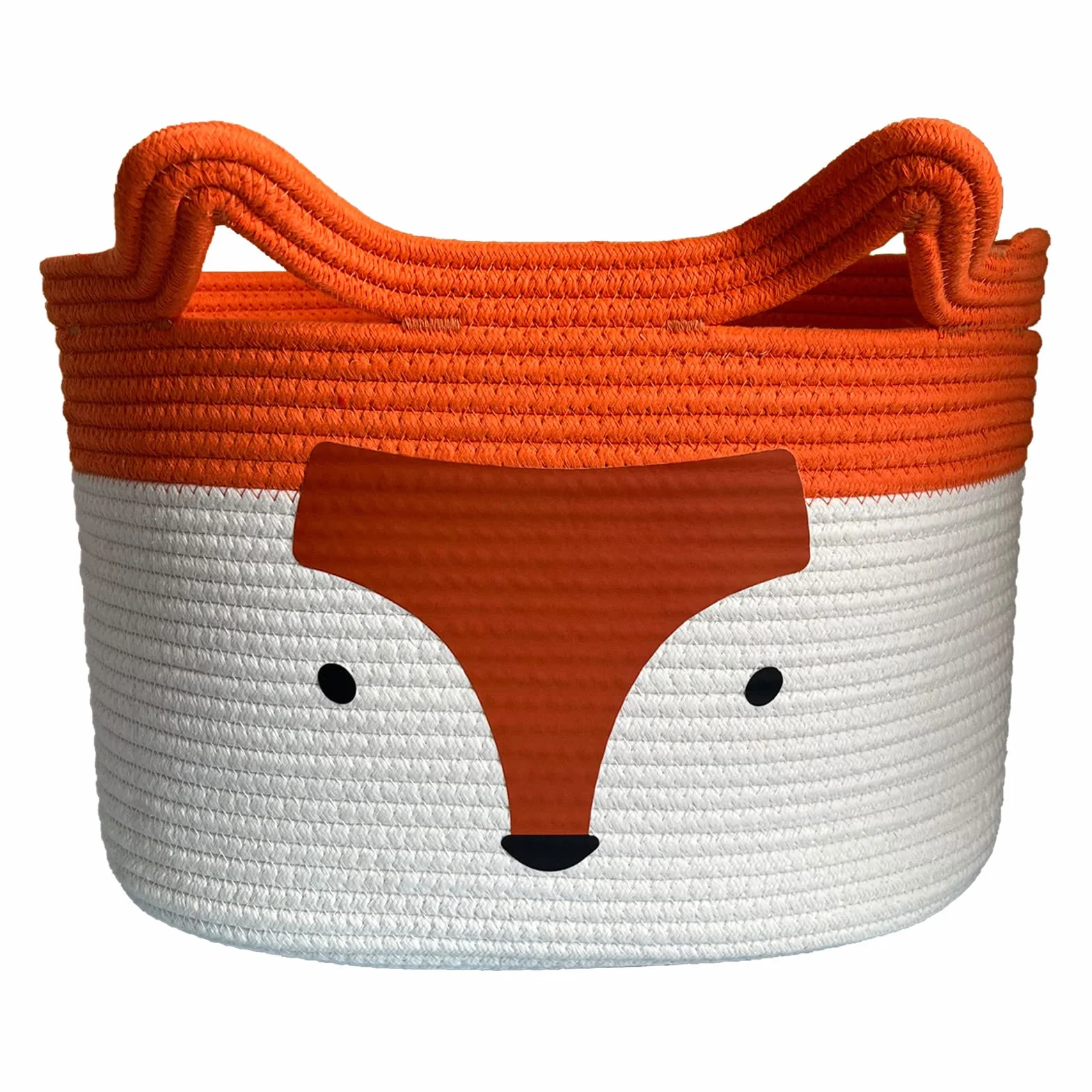 Panier de Rangement Bébé Coton 40x28 cm Renard