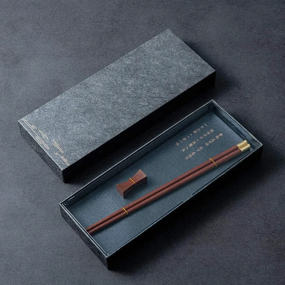 baguettes chinoises réutilisables cooking chopsticks Baguettes, baguettes rondes sculptées à la main, ensemble cadeau de baguettes avec boîte-cadeau(Color:5,Size:)