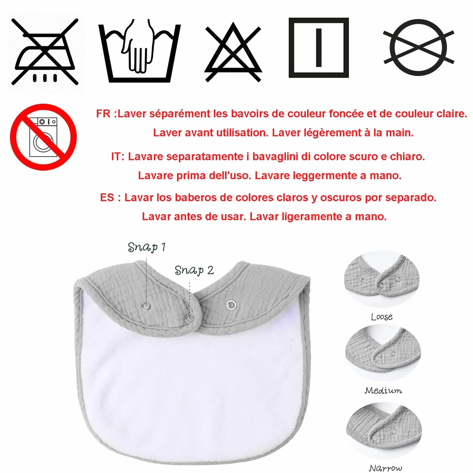 SLOSH Bavoirs Bébé Naissance Coton Doux Absorbant Respirent Nourrissons