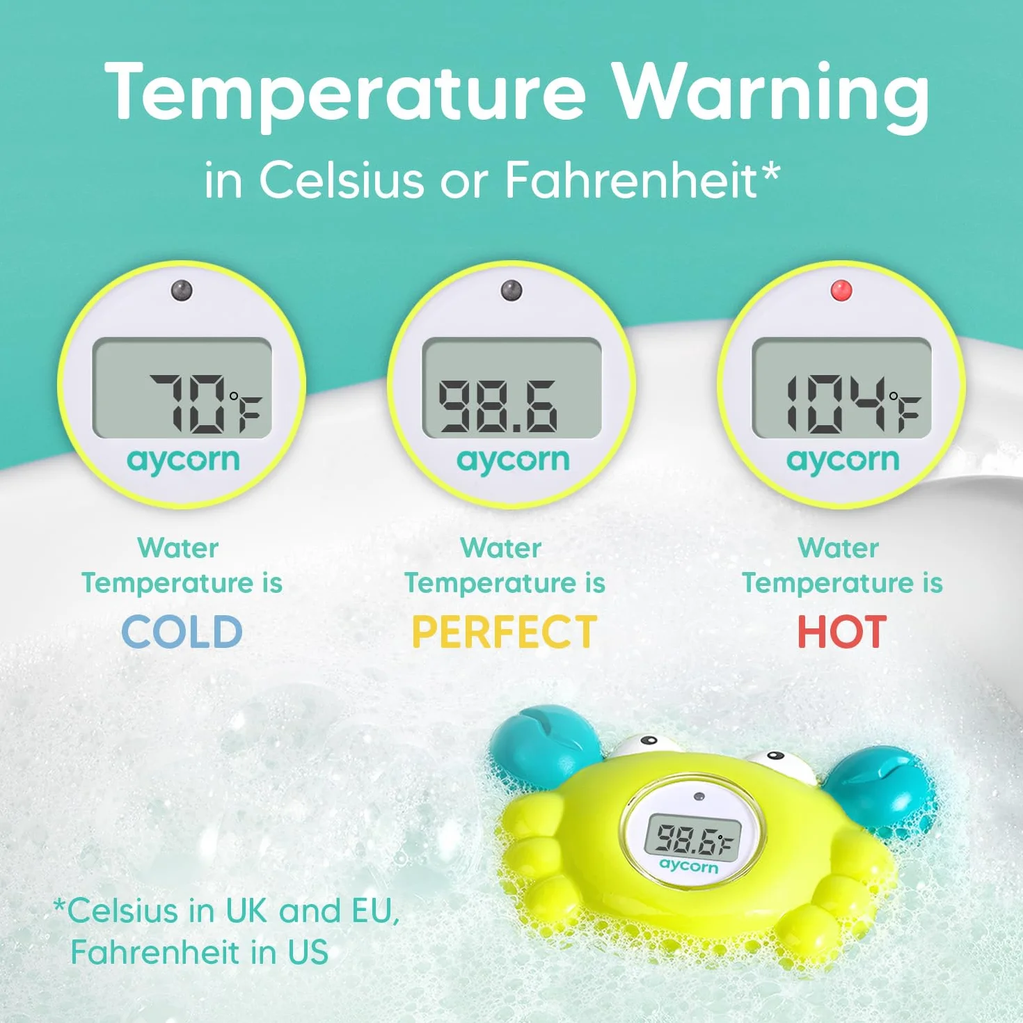 Thermomètre Digital pour Bébé avec Alarme LED, Analyse Rapide de l'Eau, Jouet Flottant