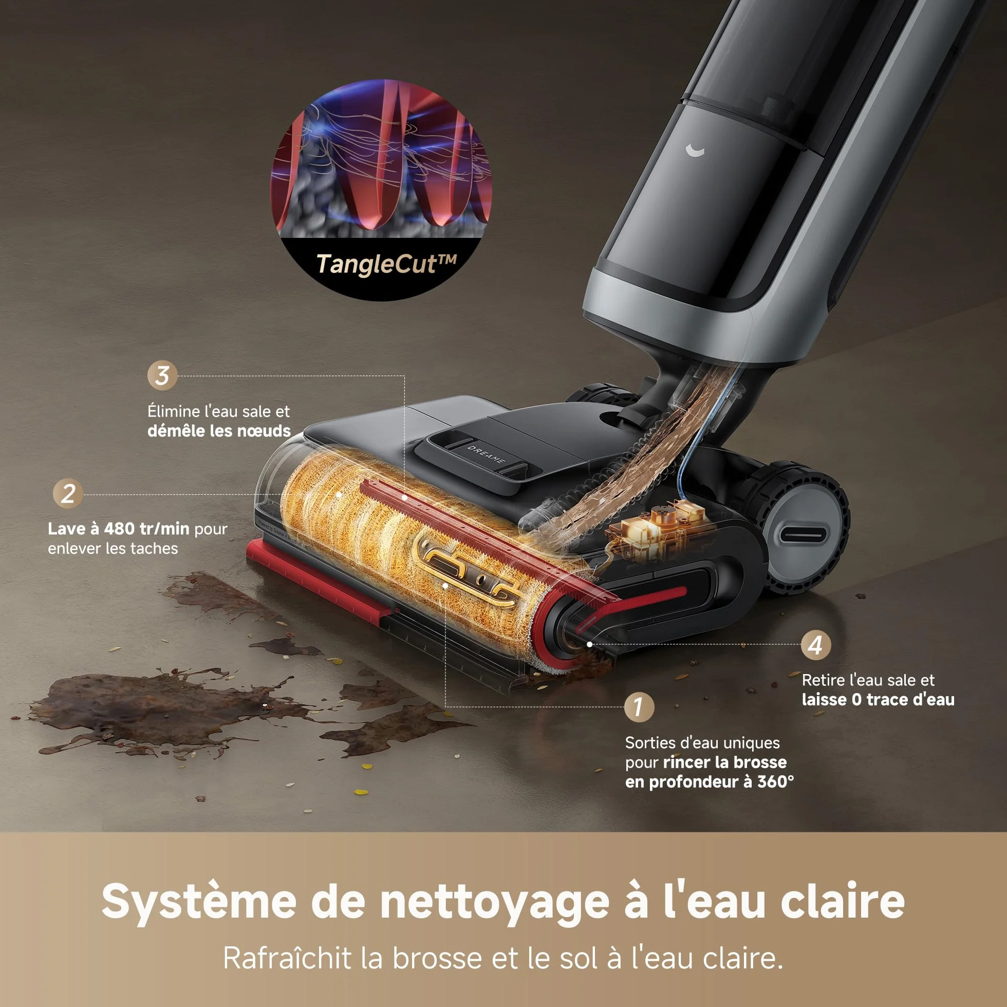 DREAME H15 Pro Heat Aspirateur Laveur 85°C 22000Pa IA GapFree Robot Nettoyage Sols
