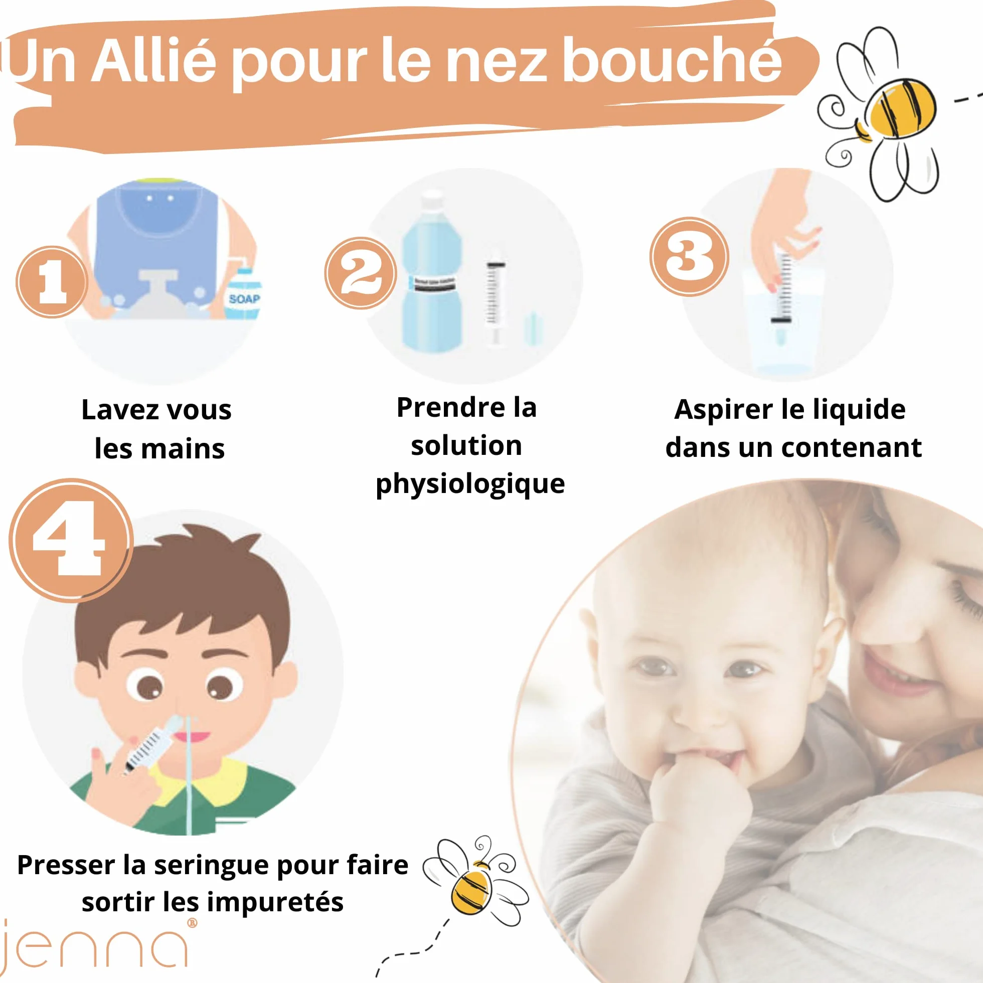 Brosse Offre Bébé Seringue Nasale 10ml Mouche Bébé Irrigation Nasale Enfant Rinçage Sinus Hygiène