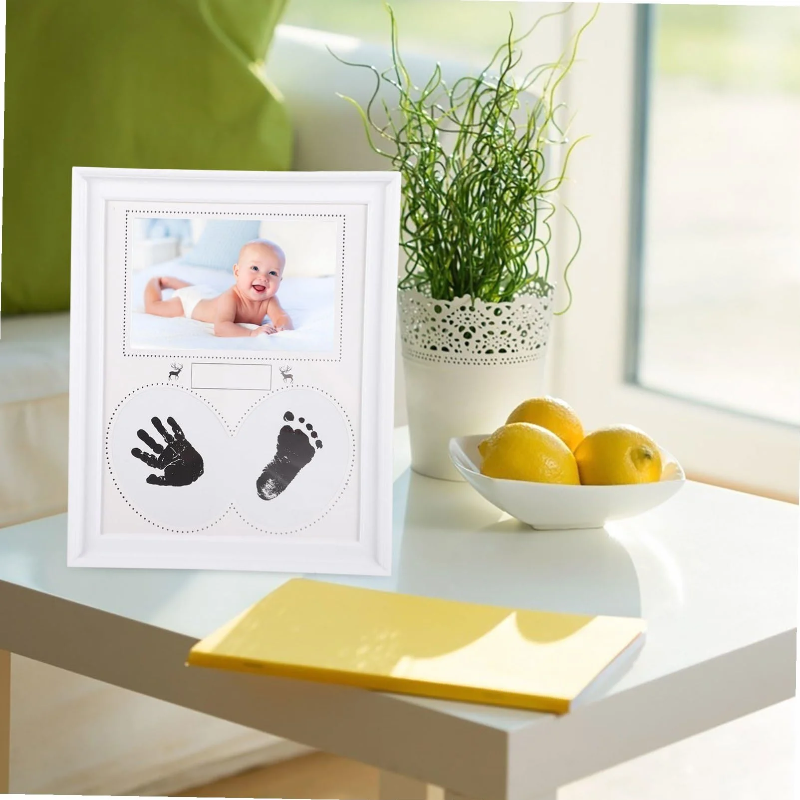 Cadre Photo Personnalisé Blanc Souvenir Naissance Mains Décoration Maison