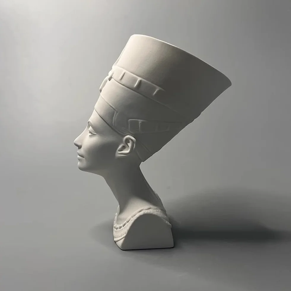 Statue Reine Nefertiti Buste Tête Figurine Gypse Sculpture Décoration Intérieur Moderne