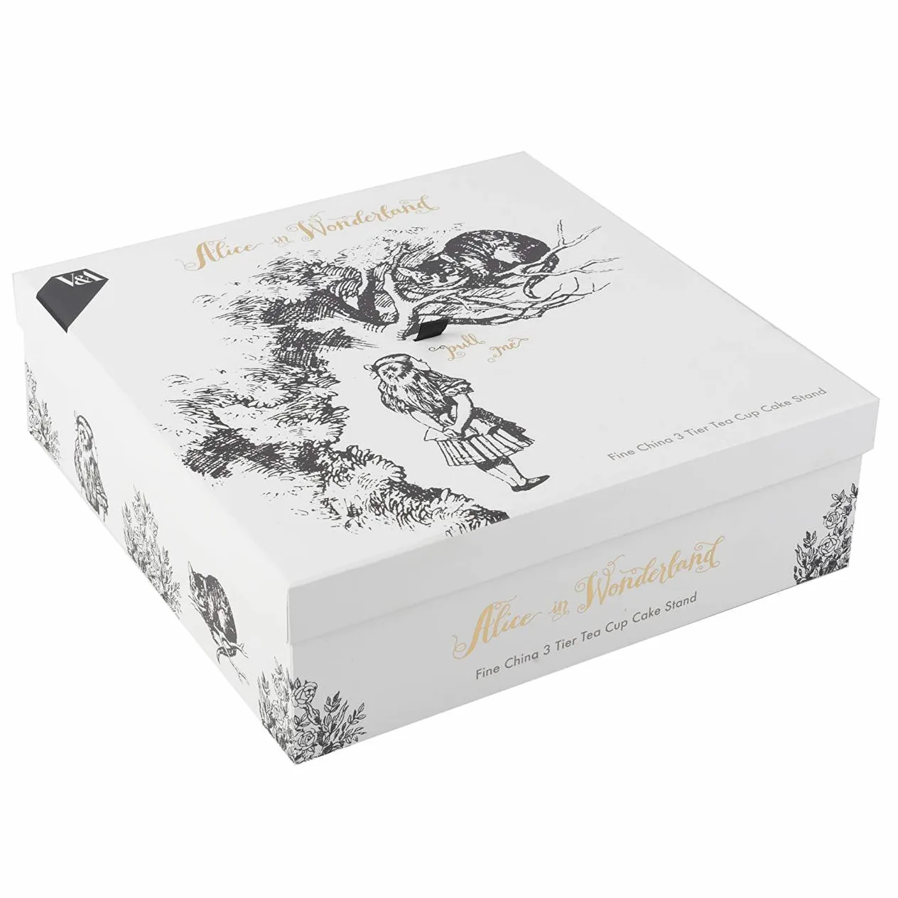 V&A Alice Au Pays Des Merveilles Ensemble De Gâteaux Sur Pied À 3 Étages, Ensemble De Gâteaux Sur Pied, Coffret Cadeau