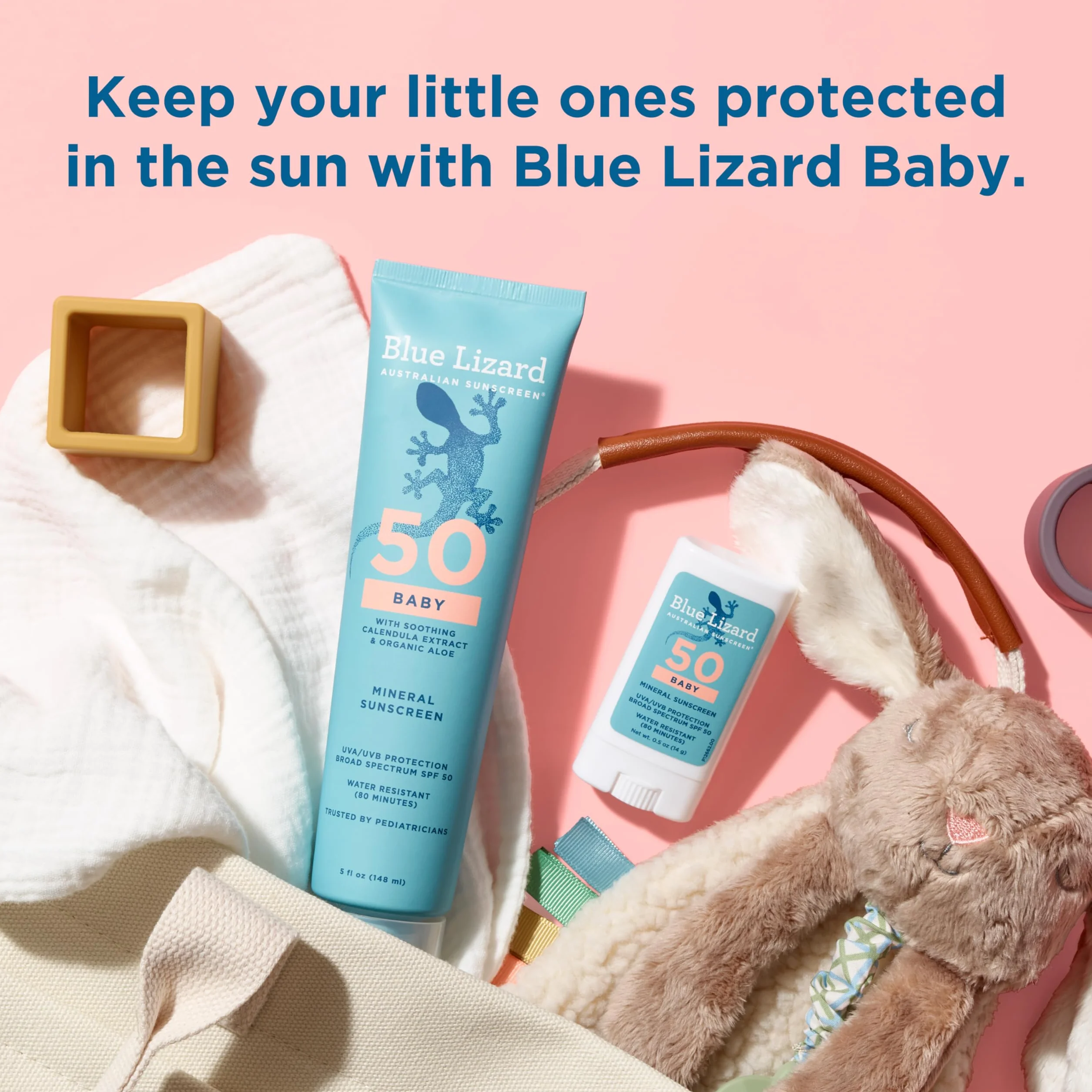 Blue Lizard BABY Crème solaire minérale SPF 50+ oxyde de zinc protection UVA/UVB résistante à l'eau tube 141,7 g