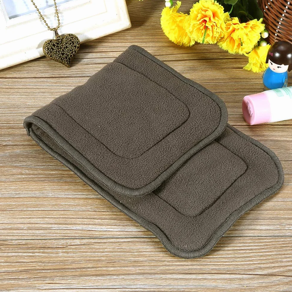 Zerone Liner Adulte Insert Couche Unisexe Taille M 5 Couches Bambou Fibres Superfines Réutilisable Gris Foncé