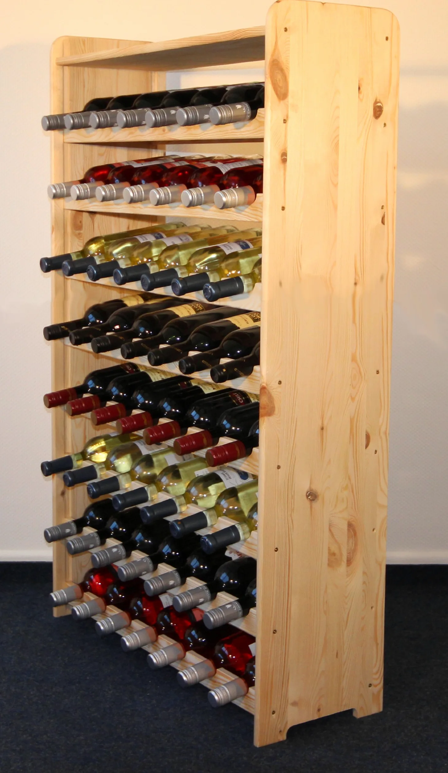 Wooden Wine Rack, Wine Bottle Rack for 56 Bottles 3-56 RW by Len Mar.de