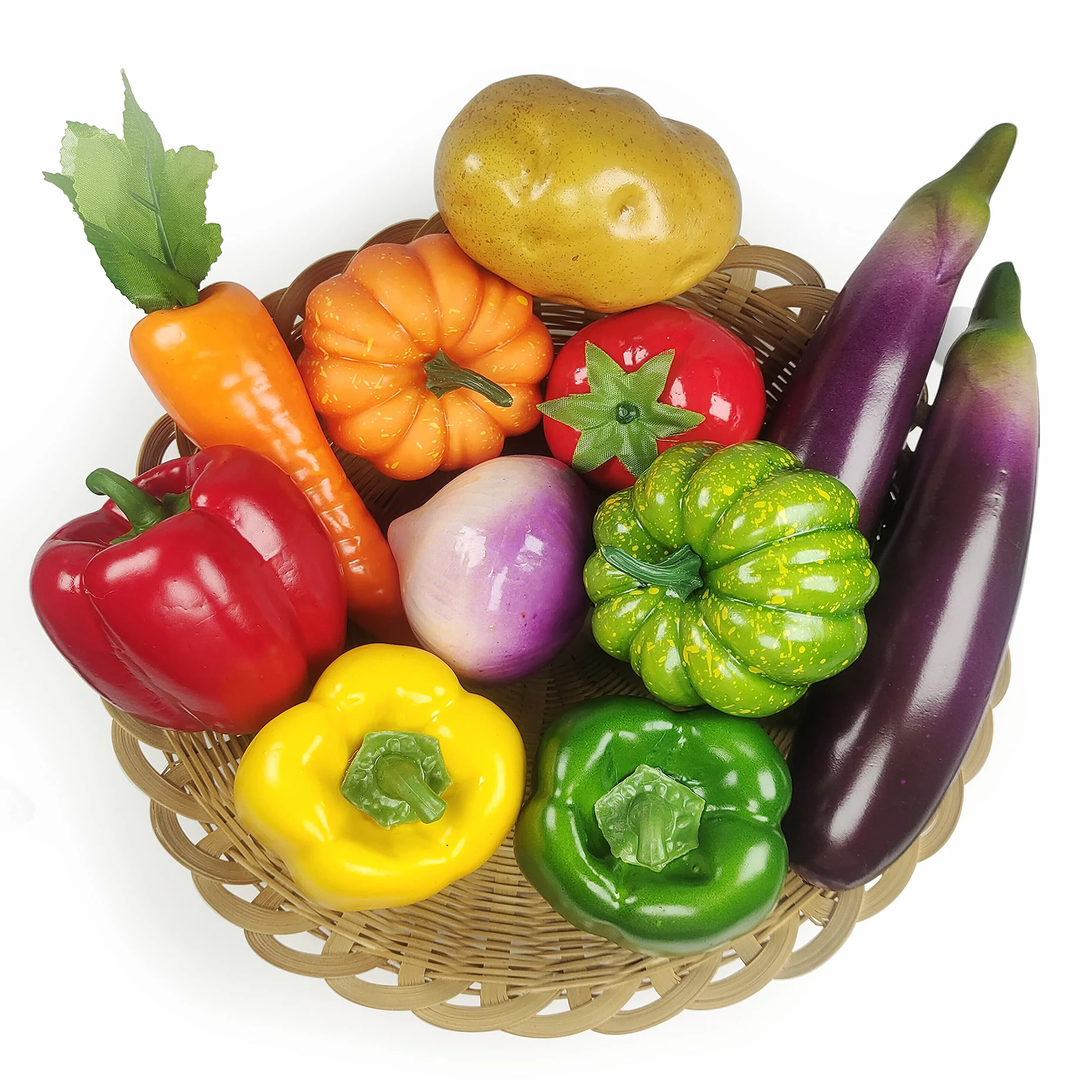 Légumes Artificiels Pack Simulation 11 Pièces Décoration Cuisine Faux Oignon Carotte Pomme Terre Tomate