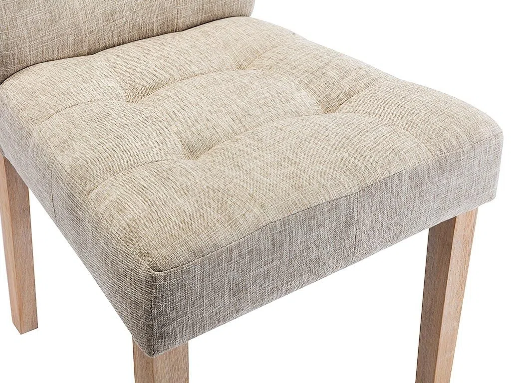 Vente-unique - Lot de 2 chaises en Tissu et Bois - Beige - VILLOSA - Salle à Manger