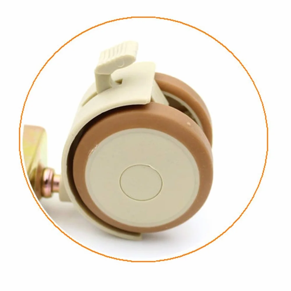 Roulettes de Meuble avec Roulettes Pivotantes en Forme de U Roues de Frein pour Berceaux Enfants Silencieuse (20mm)