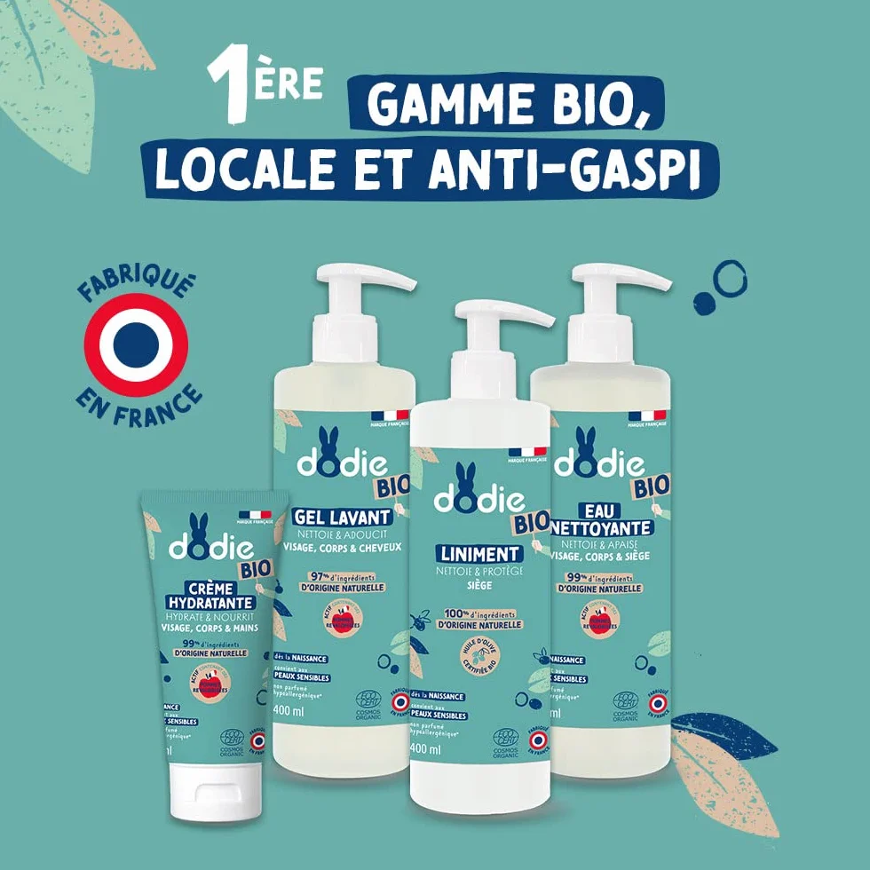 DODIE Eau Nettoyante Bio 400mL visage corps siège