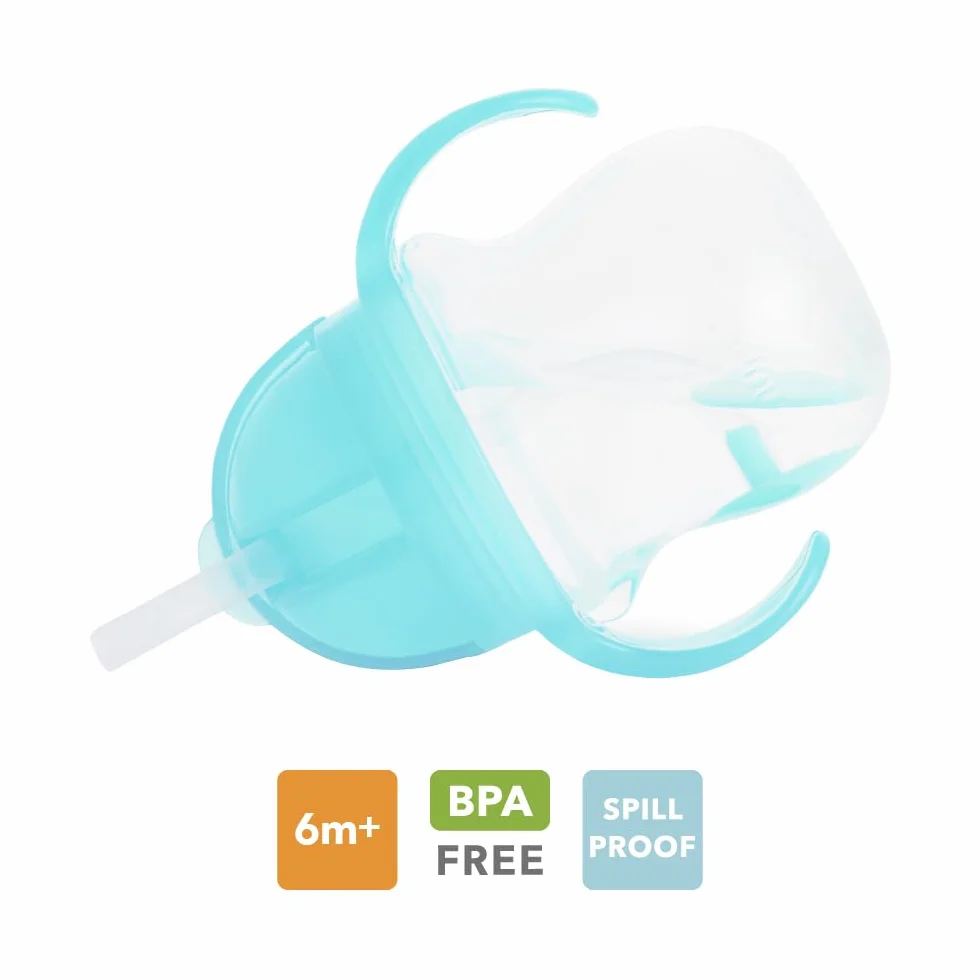 Munchkin Ensemble Tasses à Paille Click Lock Tip & Sip 7 oz 207 ml Pack de 2 Vert/Bleu