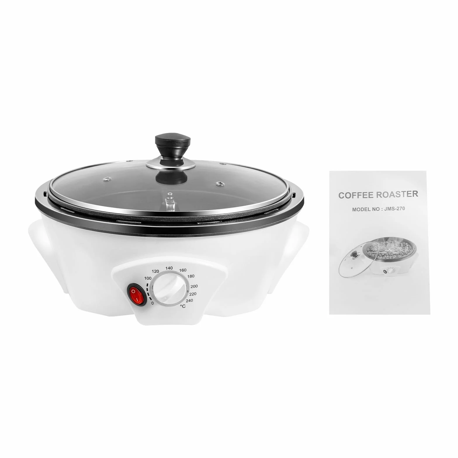 Torréfacteur à café électrique 1200 W réglage température 0-240 °C pour maison