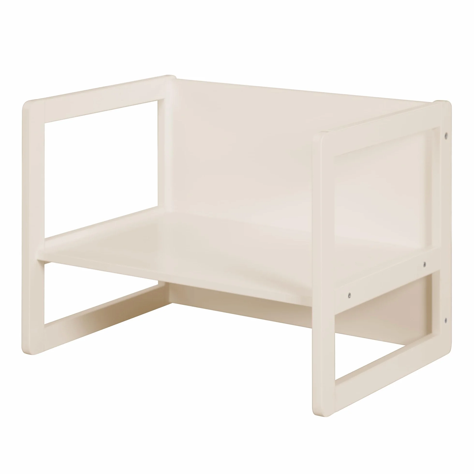 Ensemble Table et Chaise Réversibles Enfants Bois Laqué Beige 3 Hauteurs d'Assise 9 Mois à 10 Ans