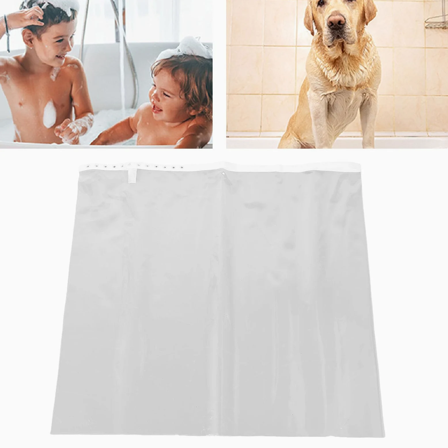 Haofy Rideau de Douche pour Chiens Réglable Transparent avec des Crochets, Matériau EVA, 195x90cm, adapté à Divers Scénarios, Facile à Installer