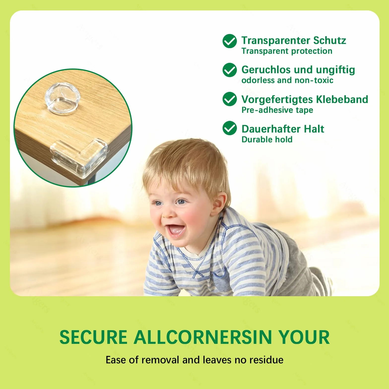 Avigers Protection Bebe Coin de Table 21 Pièces Forte Adhérence Pare-Chocs Sécurité Bords Transparents 9R 12L