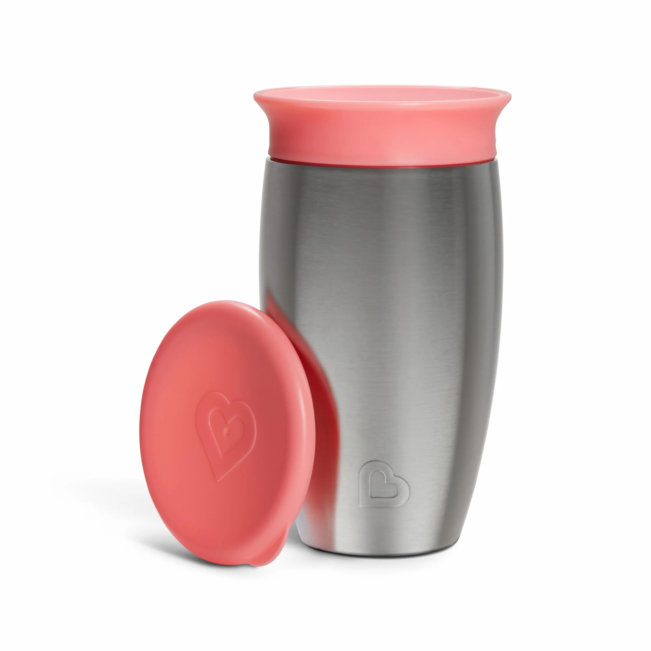 Munchkin Tasse Miracle 360 Acier Inoxydable Sans BPA 10oz 296ml Rose