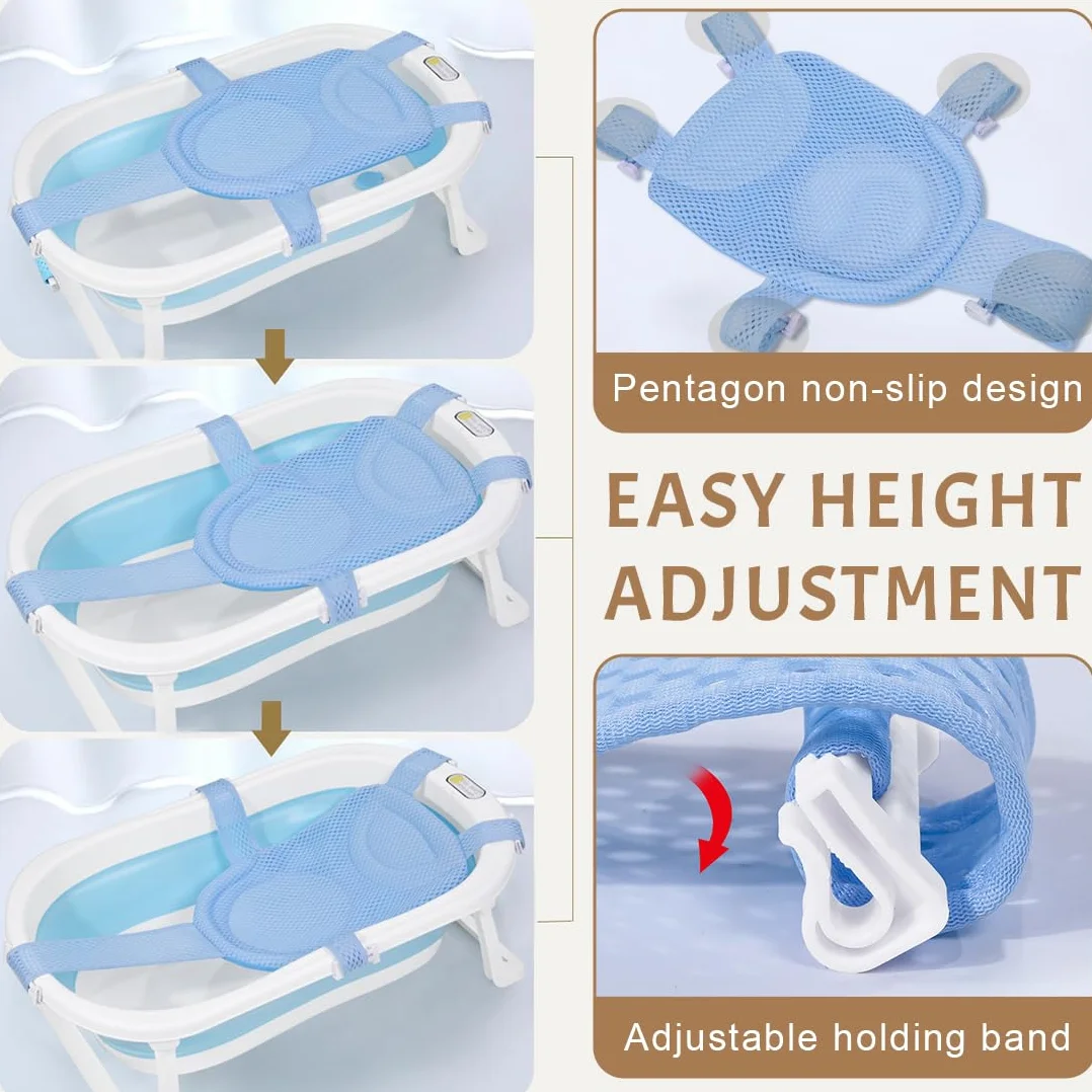 Hamac De Bain Pliable Pour Bébé Antidérapant Coussin Siège Filet 0-36 Mois
