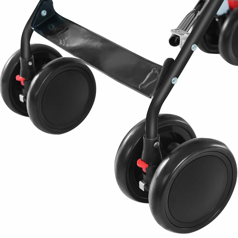 Poussette 3 en 1 Trio Canne Bébé Landau Grandes Roues 25kg Bleu