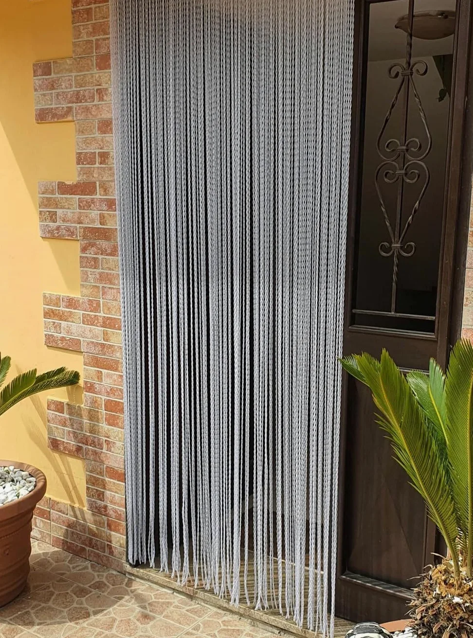 emmevi Rideau anti-mouches fil tressé caoutchouc PVC Mosquiera fenêtre porte entrée 120 x 230 cm transparent