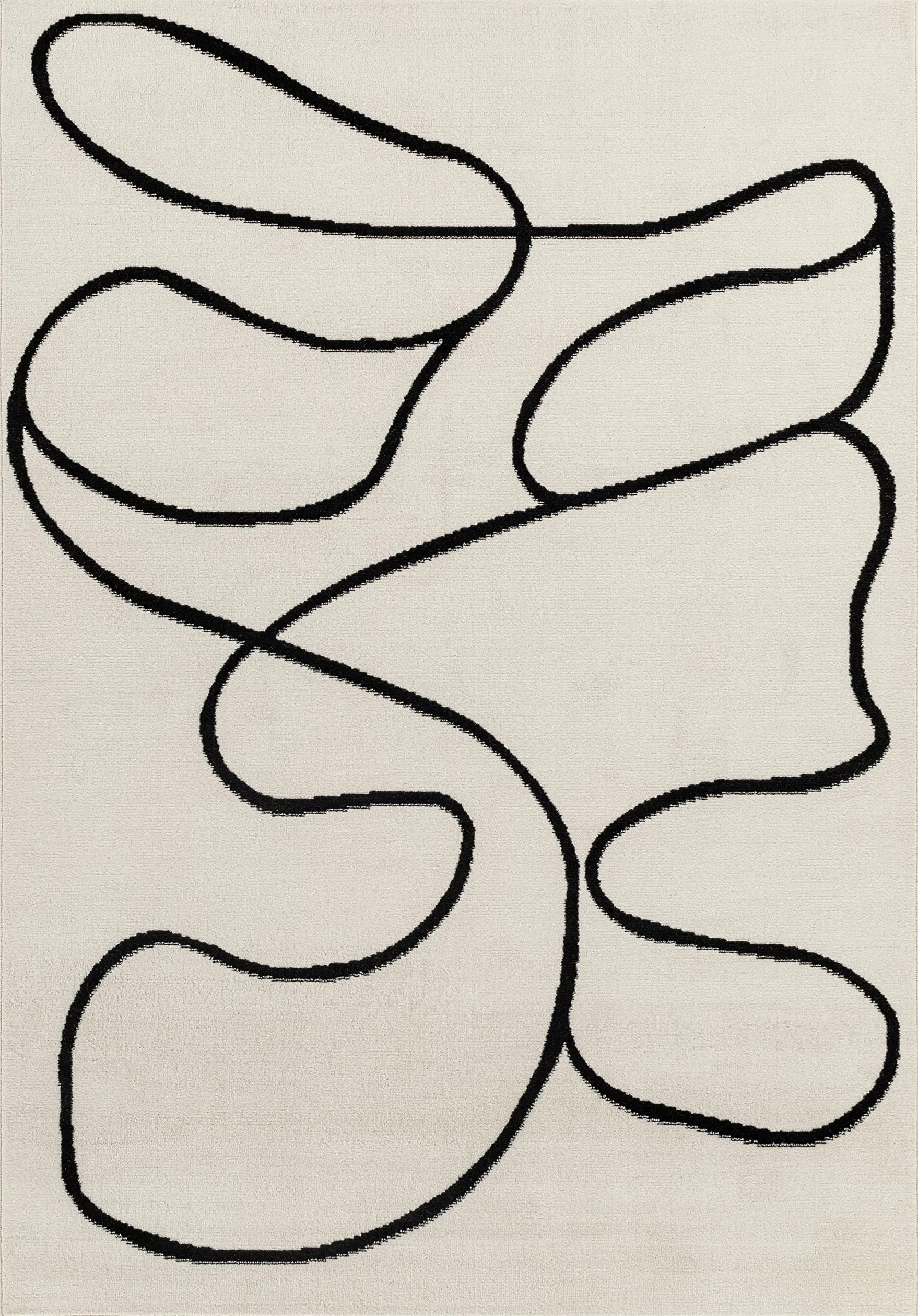 Surya Fremont Tapis de Salon Moderne – Design Abstrait Aspect marbre pour Salon, Salle à Manger, Chambre à Coucher – Tapis en marbre Doux, à Poils Courts, Grand 152 x 213 cm, Noir