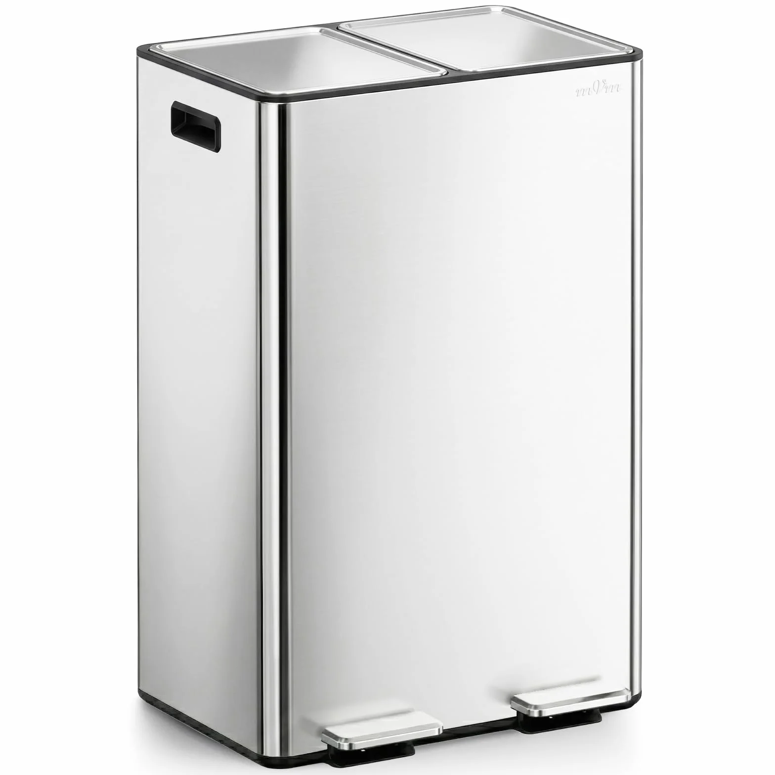 Poubelle de Cuisine Acier Inoxydable 2 x 30 Litres Recyclage à Pédales